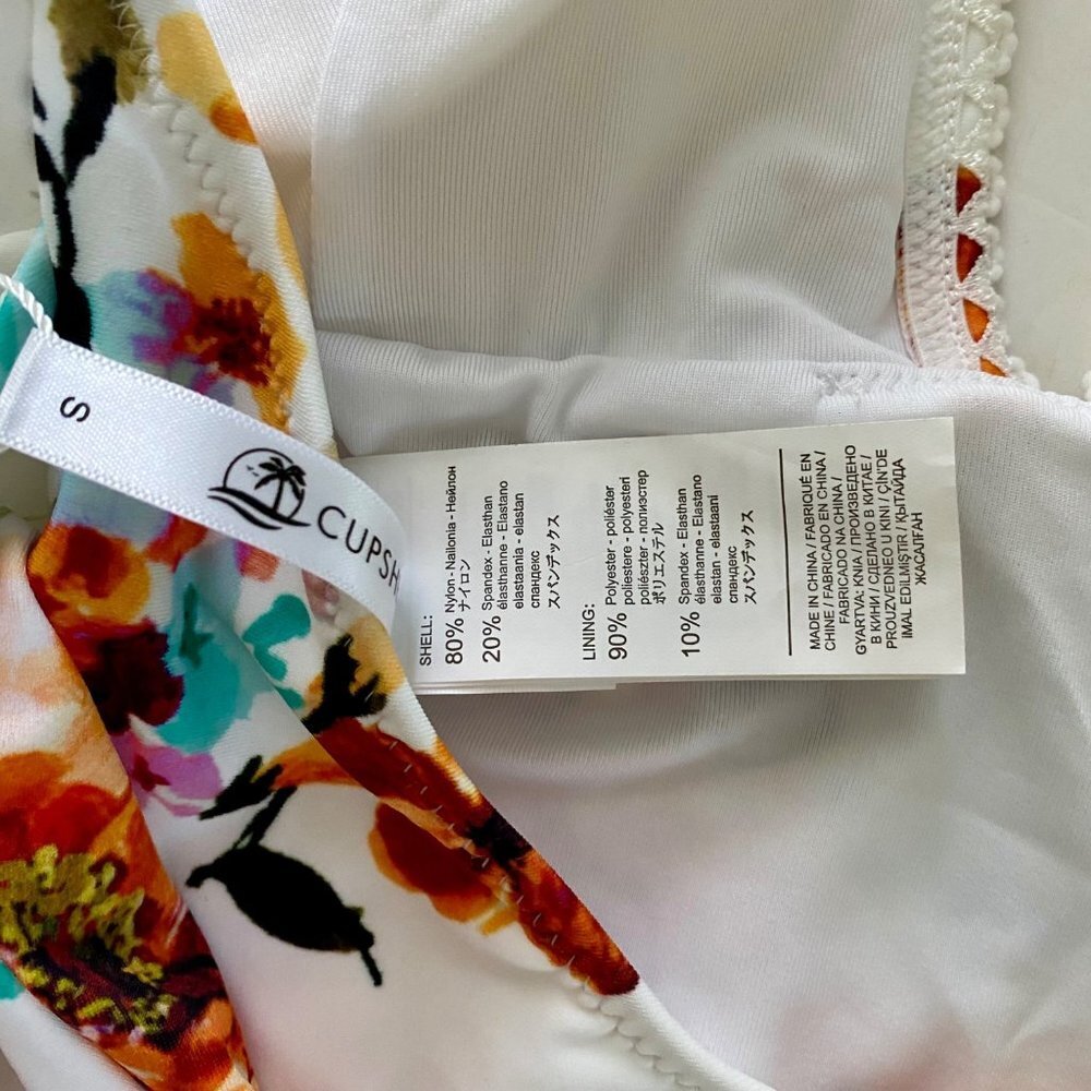 Cupshe  Floral Print One Piece Halter Tie Waist Swimsuit Women's Small NEW NWT - Picture 8 of 11